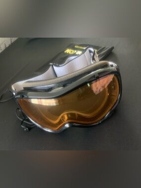 Men's Black Ski Goggles with Amber Lens